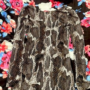 Medium length dress gray snakeskin dress